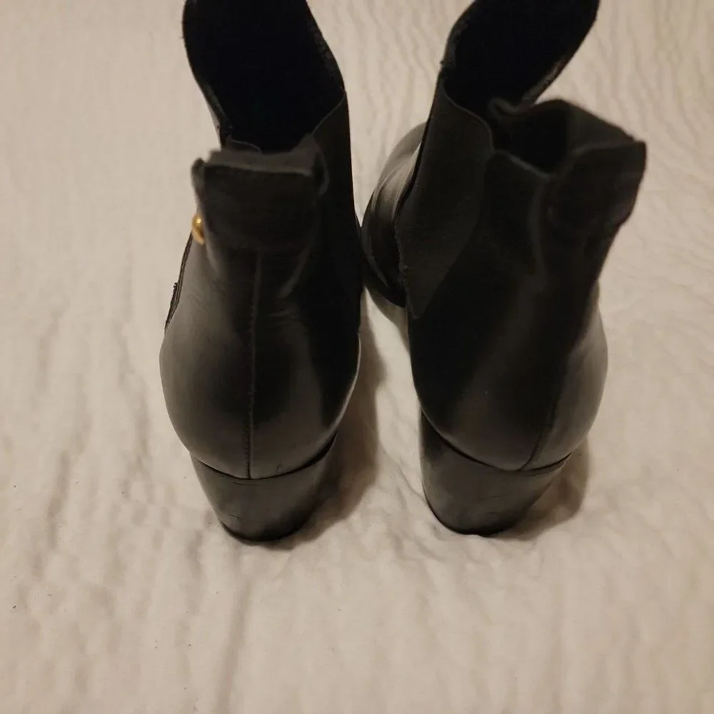 Topshop Womens Black Leather Pointed Toe Ankle Chelsea Boots Size US 10 Eur 42